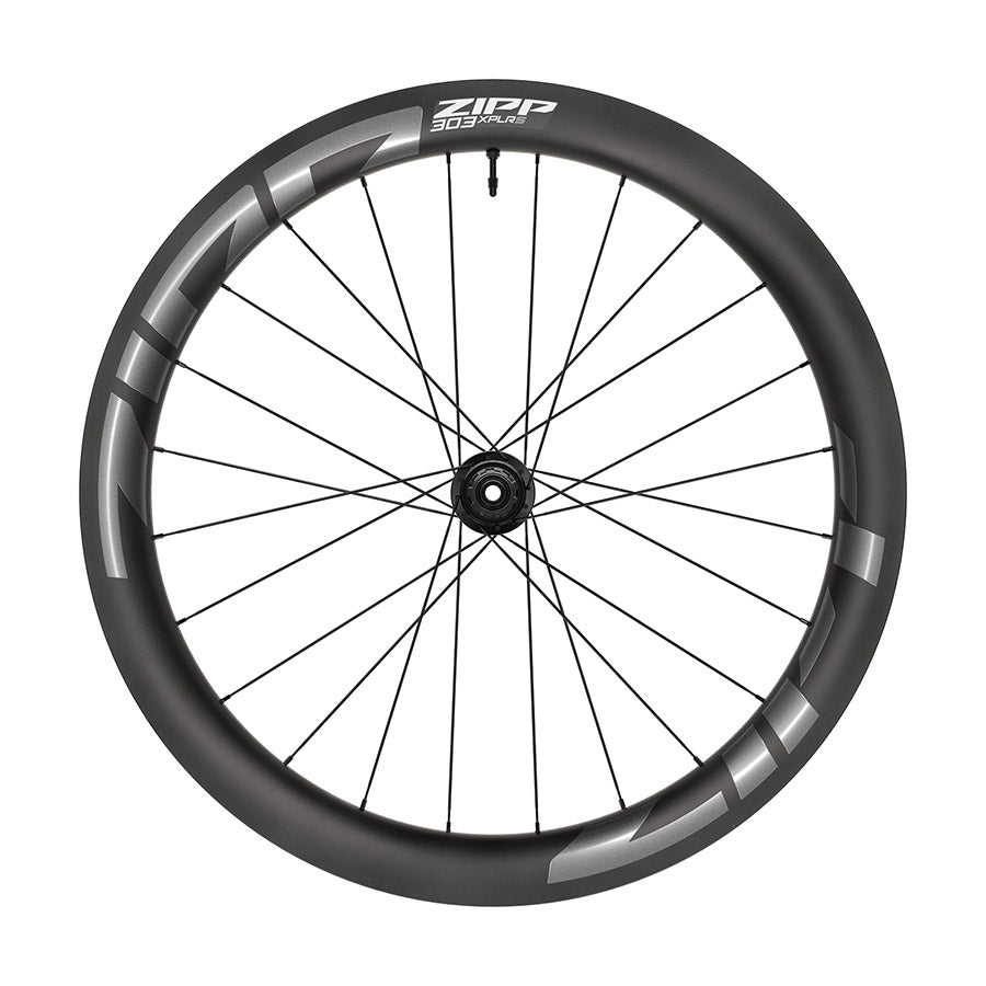Zipp, 303 XPLR S B1, Wheel, Front, 700C / 622, Holes: 24, 12mm TA, 100mm, Disc Center Lock, Dark Grey Graphic B1