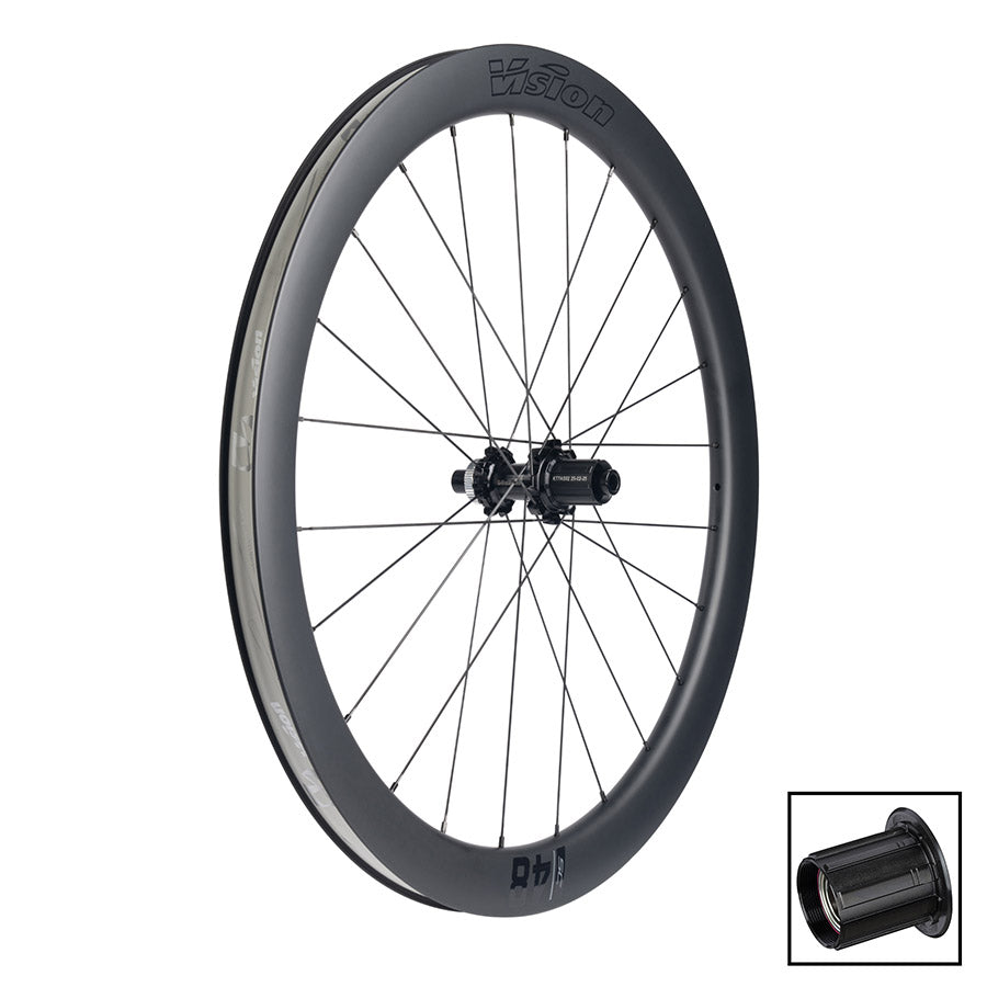 Vision, SC 48 i25 DB CL DISC, Wheel, Front and Rear, 700C / 622, Holes: 24/24, F: TA 12mm, R: X 12mm, F: 100, R: 142, Disc Center Lock, Shimano Road 11/12, Set
