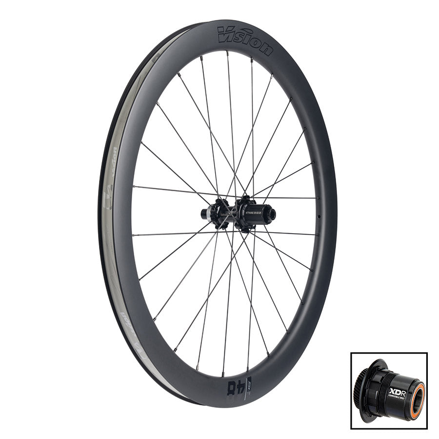 Vision, SC 48 i25 DB CL DISC, Wheel, Front and Rear, 700C / 622, Holes: 24/24, F: TA 12mm, R: X 12mm, F: 100, R: 142, Disc Center Lock, Shimano Road 11/12, Set