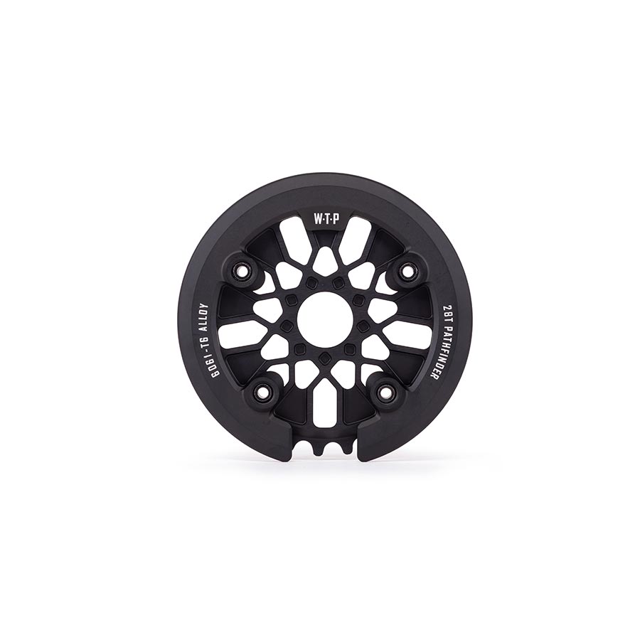 We The People, Pathfinder Guard Combo, Chainring, Teeth: 28, 6061-T6 Aluminum, Black, Set