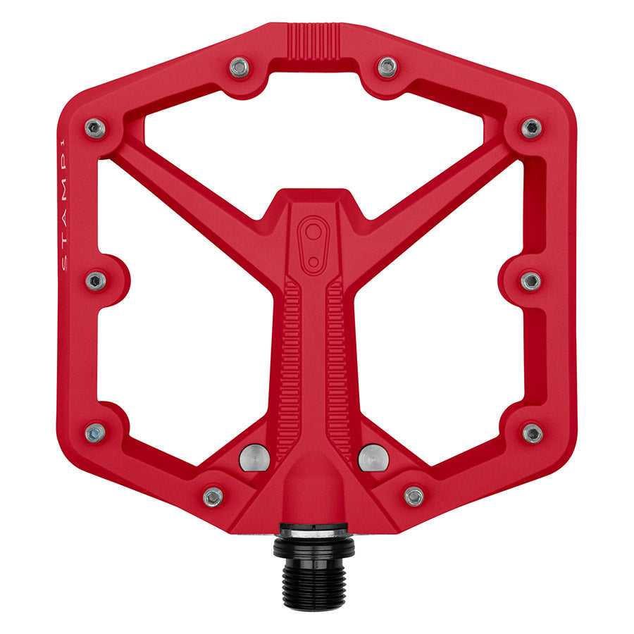 crankbrothers, STAMP 1, Platform Pedals, Body: Composite, Spindle: Cr-Mo, 9/16'', Black, Pair, Large