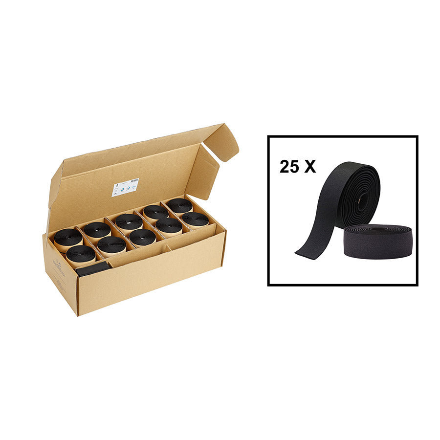 BBB Cycling, BHT-01OEM RaceRibbon Bulk, Handlebar Tape, Black, 2.5mm Thick, 25pcs