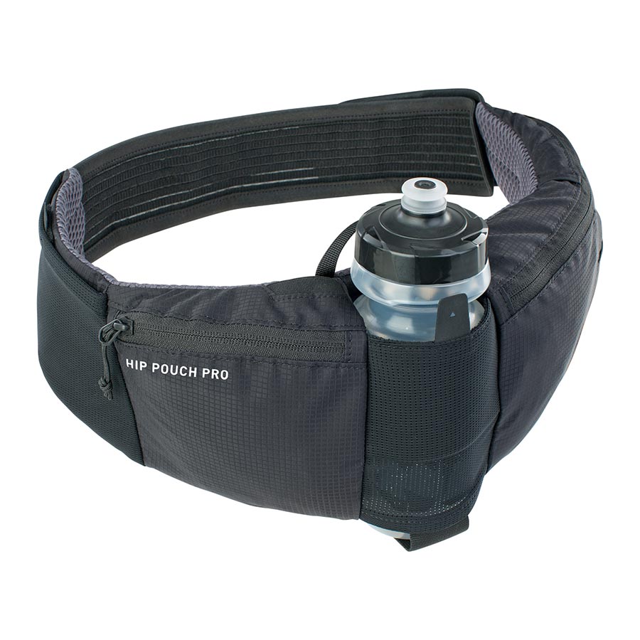 EVOC, Hip Pouch Pro + Drink Bottle, Hip Pack, 1.5L, Water Bottle, Black