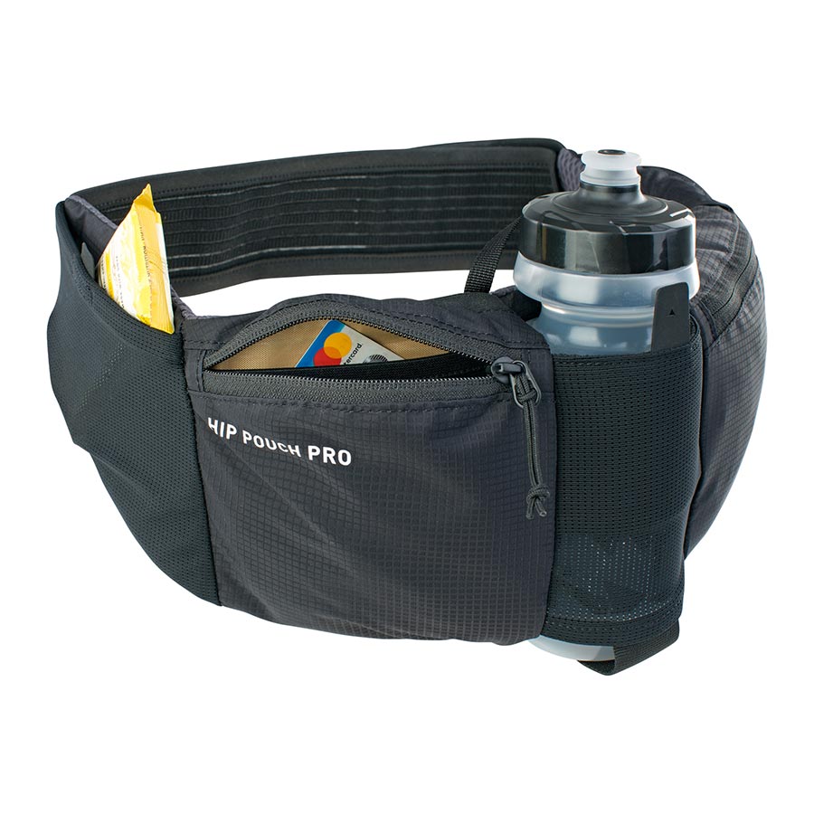 EVOC, Hip Pouch Pro + Drink Bottle, Hip Pack, 1.5L, Water Bottle, Black