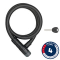 Abus, 6412K, Cable lock, Key, 12mm, 85cm, Black