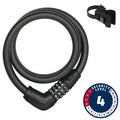 Abus, 6412C, Cable lock, Combination, 12mm, 85cm, Black