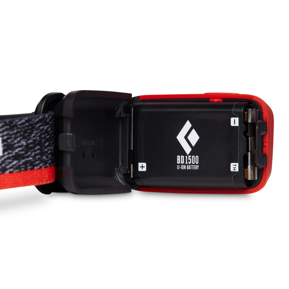 Black and red device with a visible brand logo on a white background