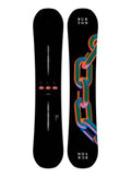 Burton snowboard with chain design on a white background