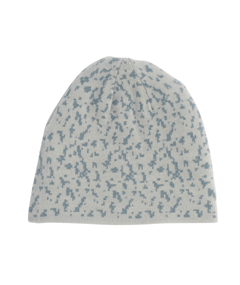 Knitted beanie with a subtle pattern on a transparent background