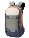 Multicolored backpack with visible Dakine branding on a white background