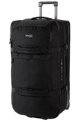 Black rolling suitcase with visible brand logo on a white background