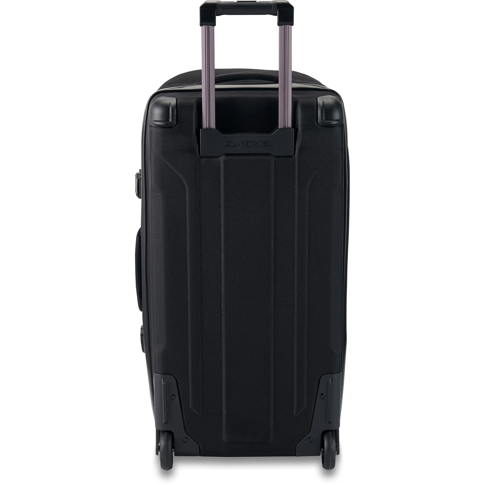 Black suitcase with a handle on a white background