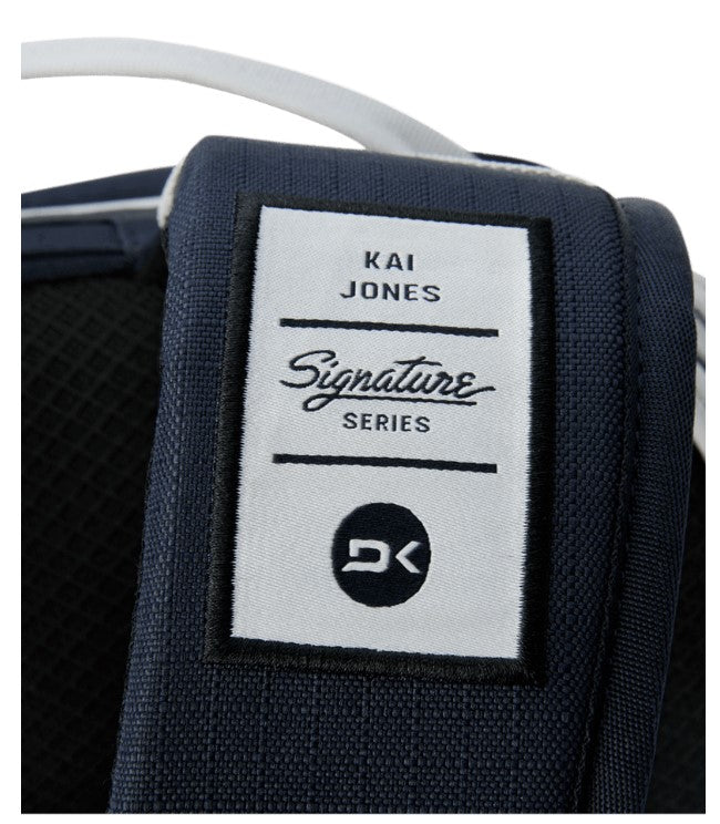 Navy blue bag with a 'Kai Jones Signature Series' label on a white background