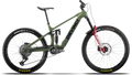 Green Devinci mountain bike on a white background