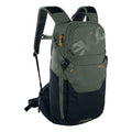 Green and black backpack with visible brand logo on a white background