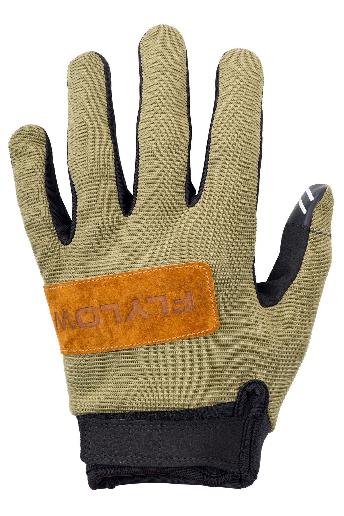 Green glove with black accents and a visible brand logo on a white background