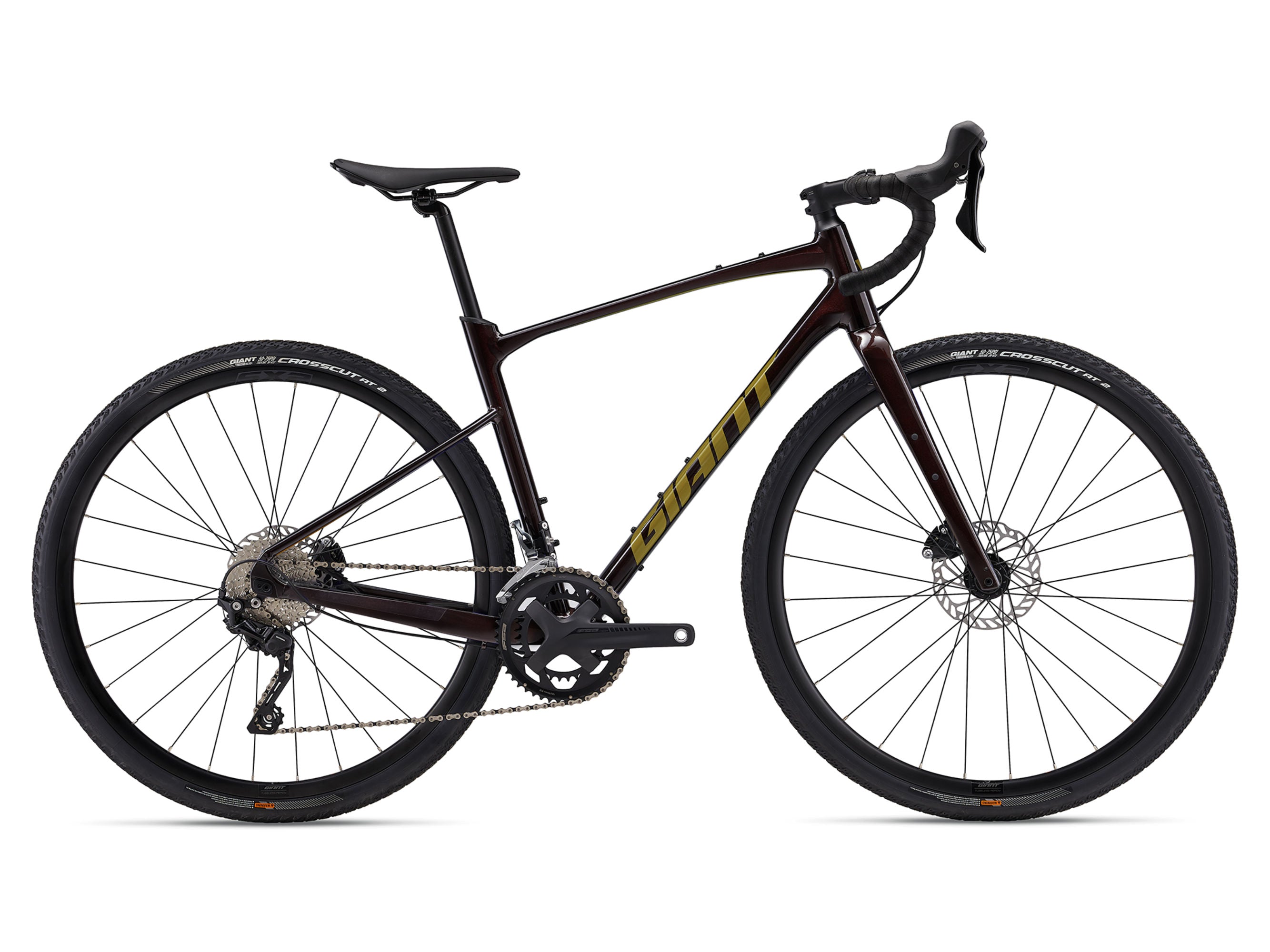 Black bicycle with brand name on a white background