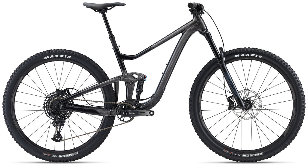 Black mountain bike on a white background