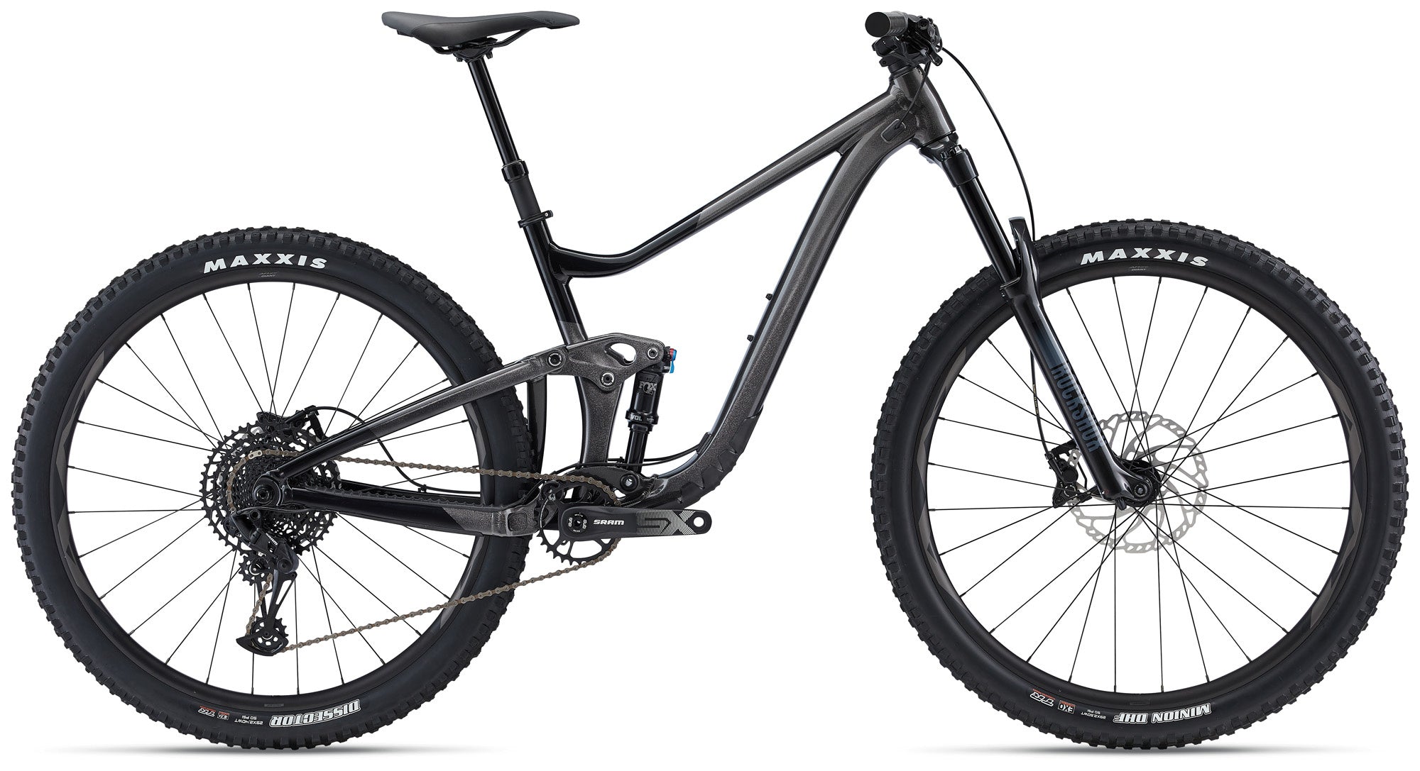 Black mountain bike on a white background