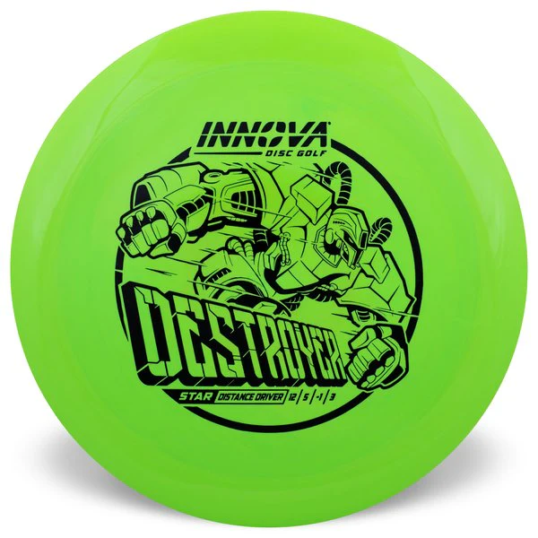 Green disc golf disc with 'Innova' and 'Disc Golf' branding on a white background
