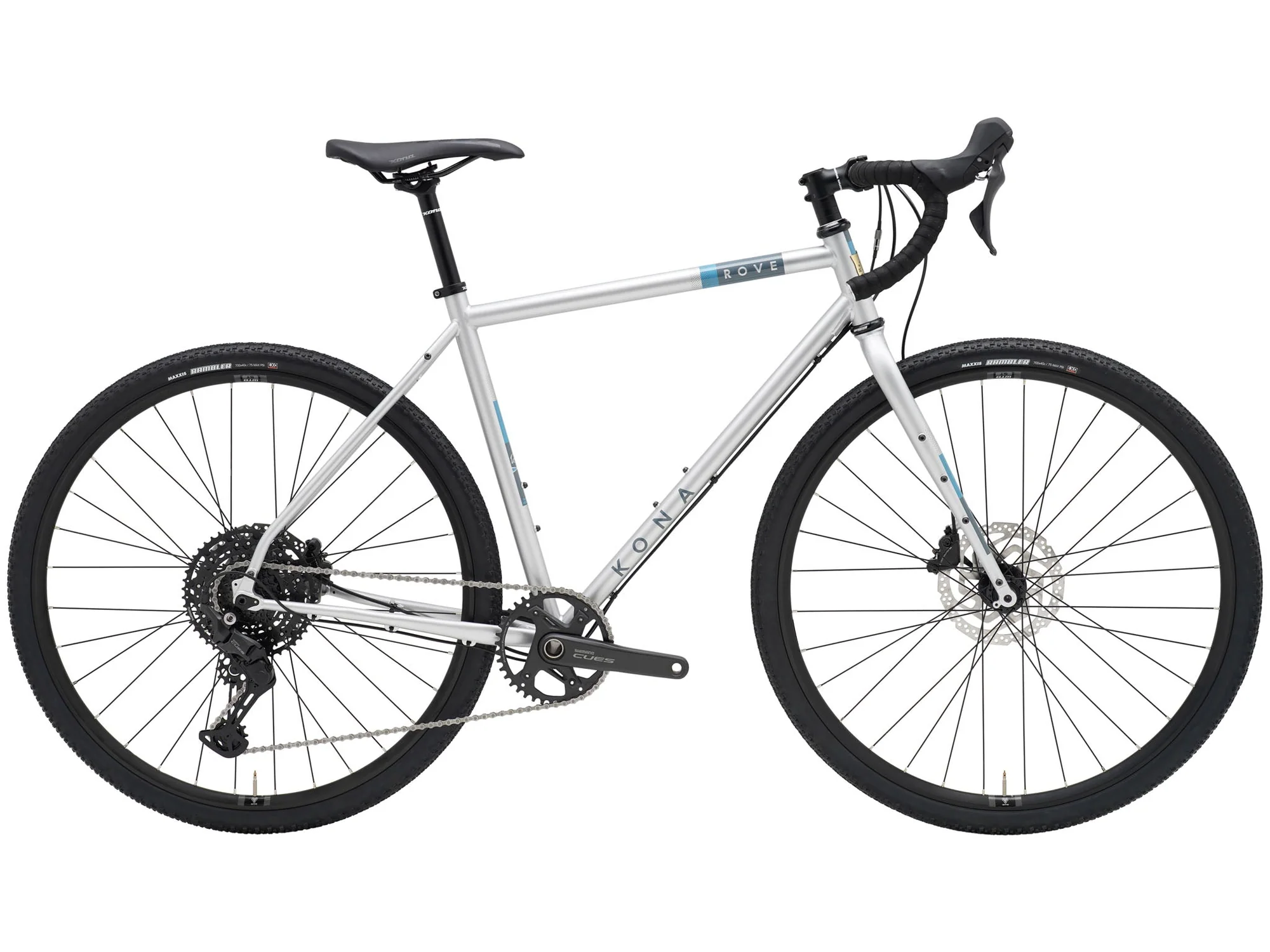 White bicycle with black components on a white background