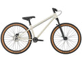 White bicycle with brown tires on a white background