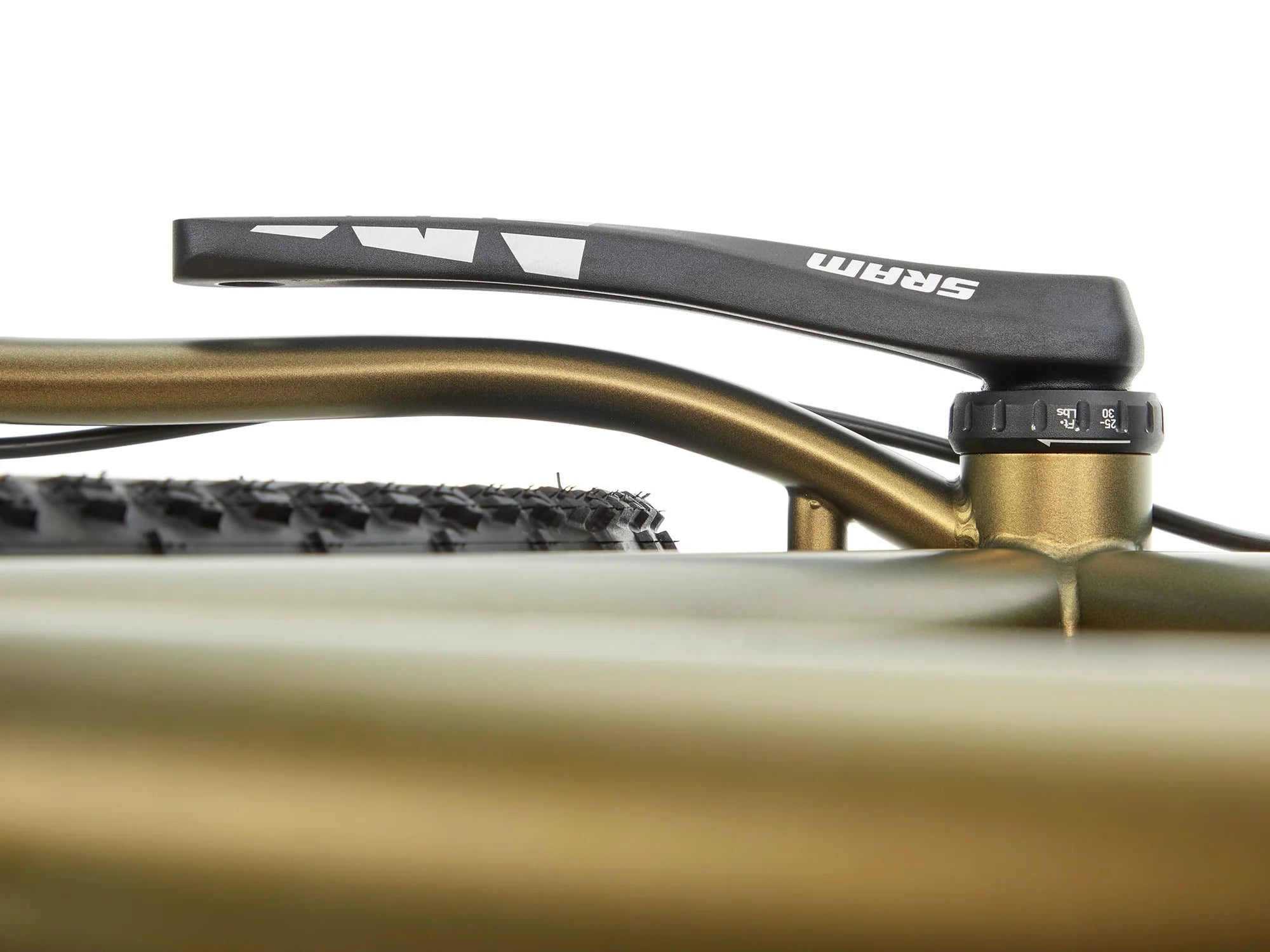 Close-up of a SRAM crank arm