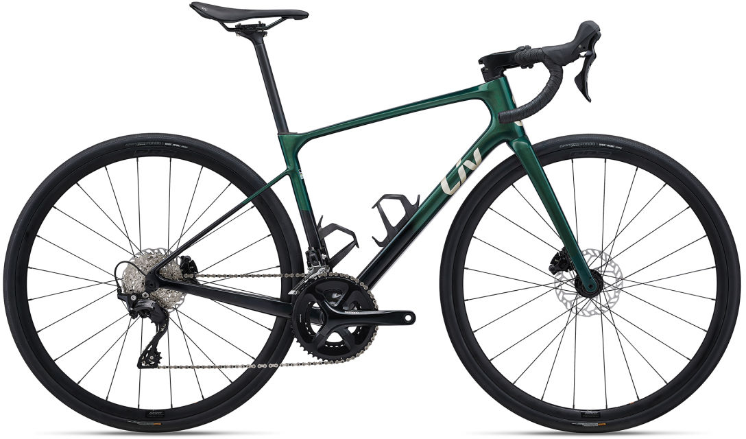 Green bicycle on a white background