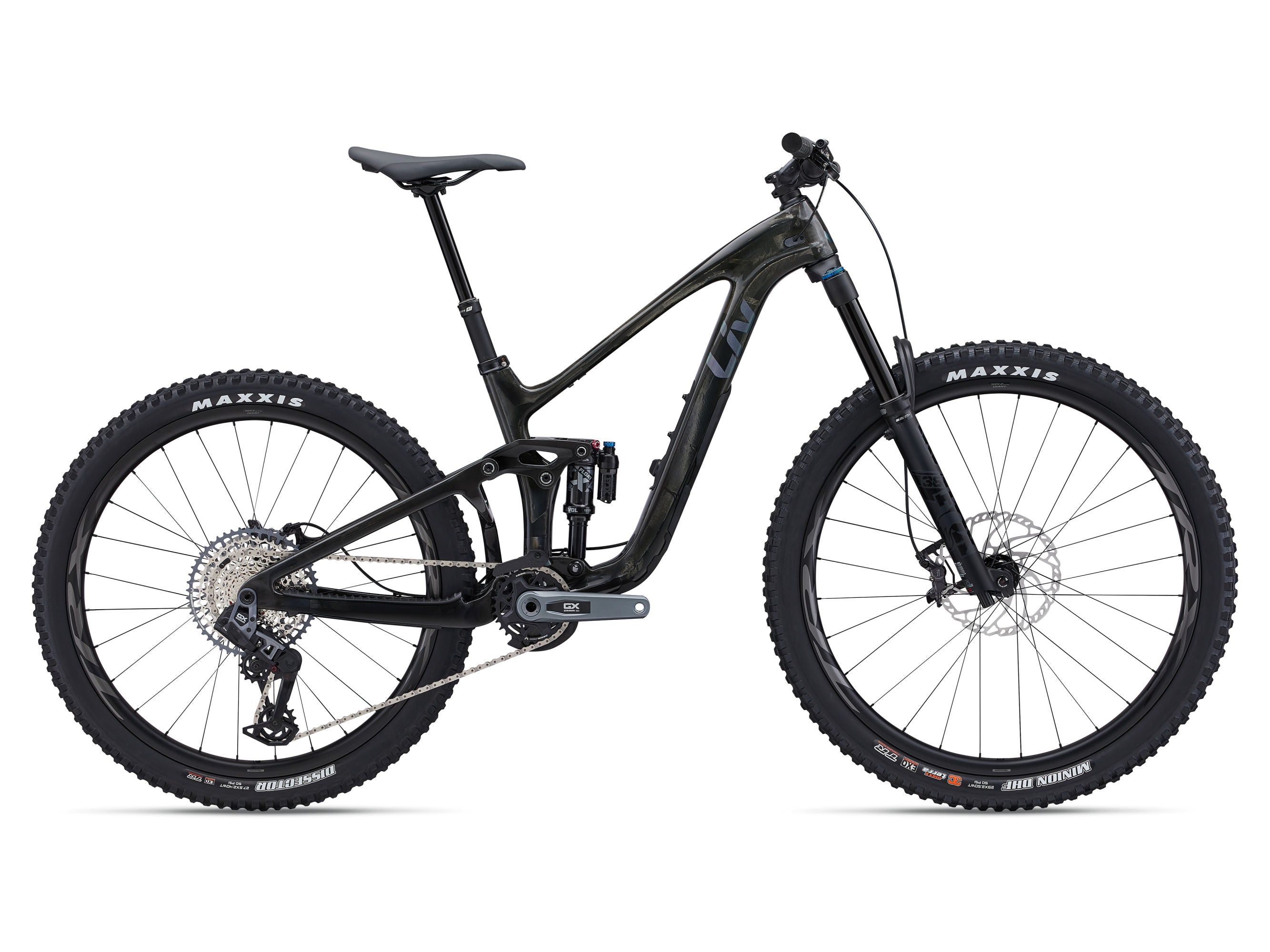 Black mountain bike on a white background