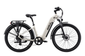 White electric bicycle with black details on a white background
