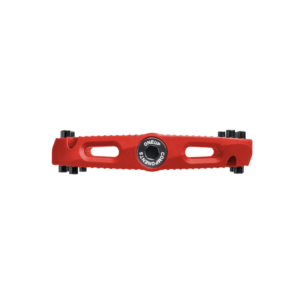 Red bicycle pedal