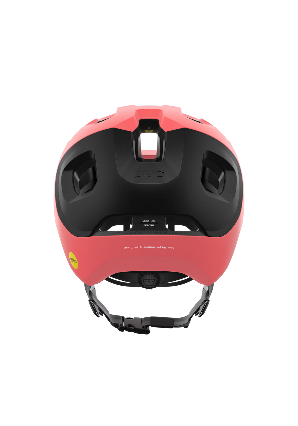 Red helmet with black interior on a white background