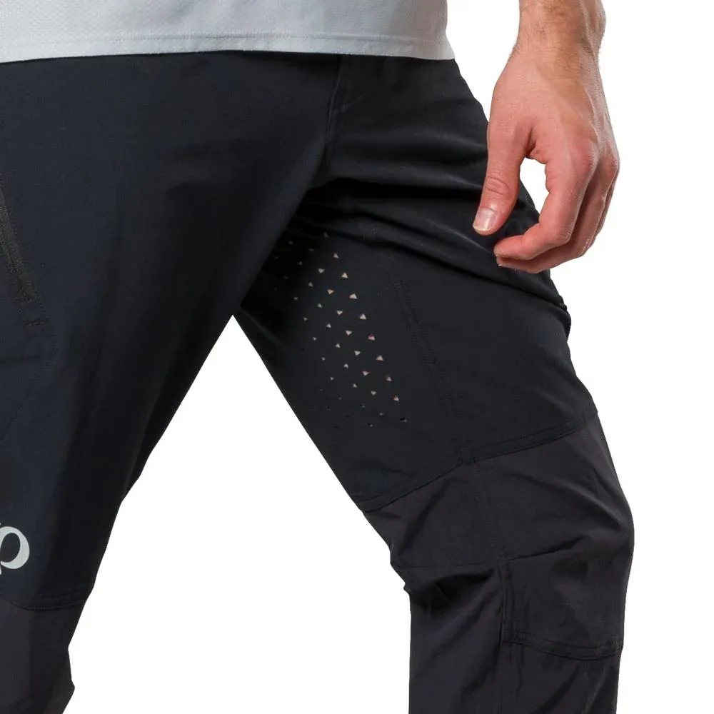 Black pants with a brand logo on a white background