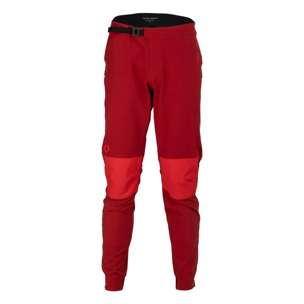Red pants with a black belt on a white background