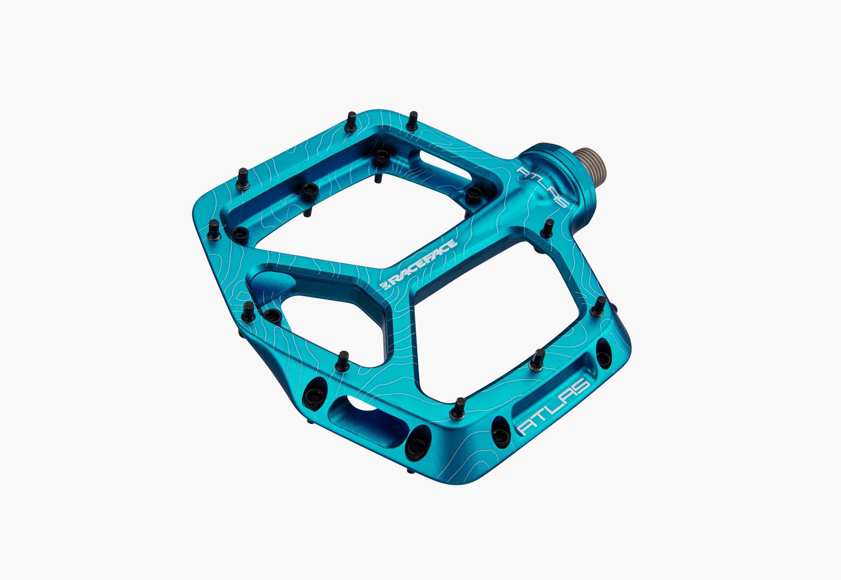 Blue bicycle pedal on a white background