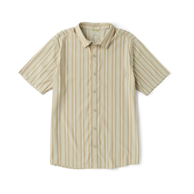 Striped short-sleeve shirt on a white background
