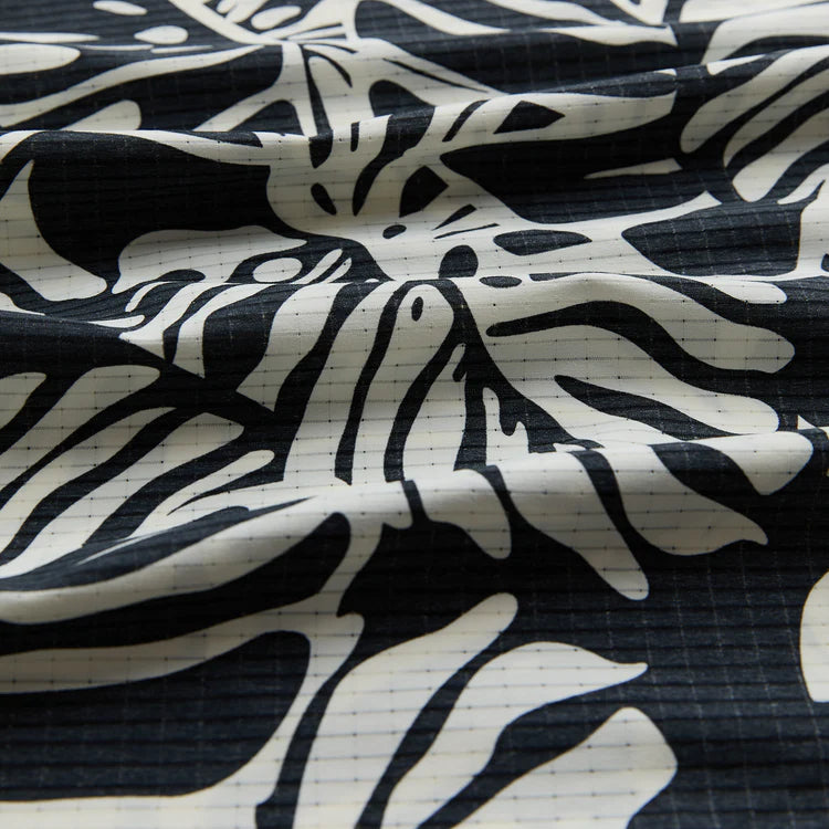 Black and white abstract patterned fabric