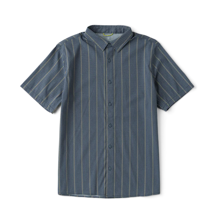 Striped short-sleeve shirt on a white background
