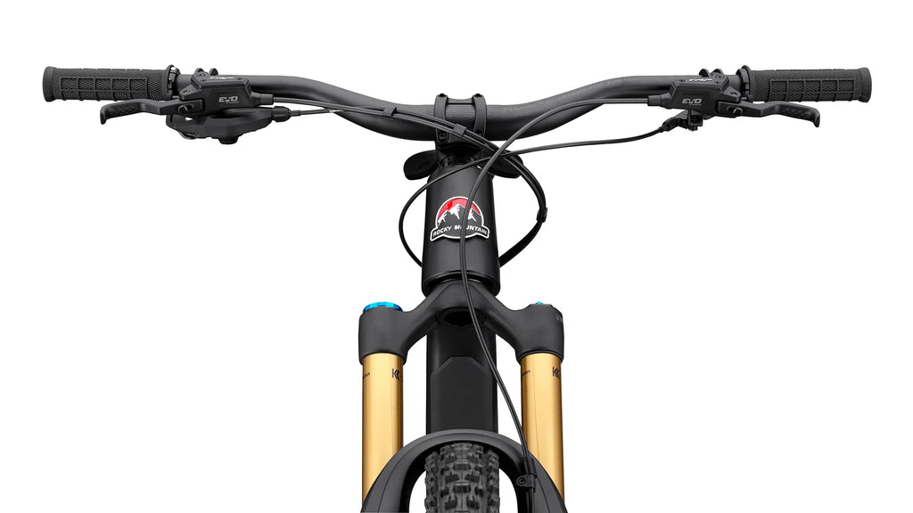 Close-up of a bicycle handlebar with a white background