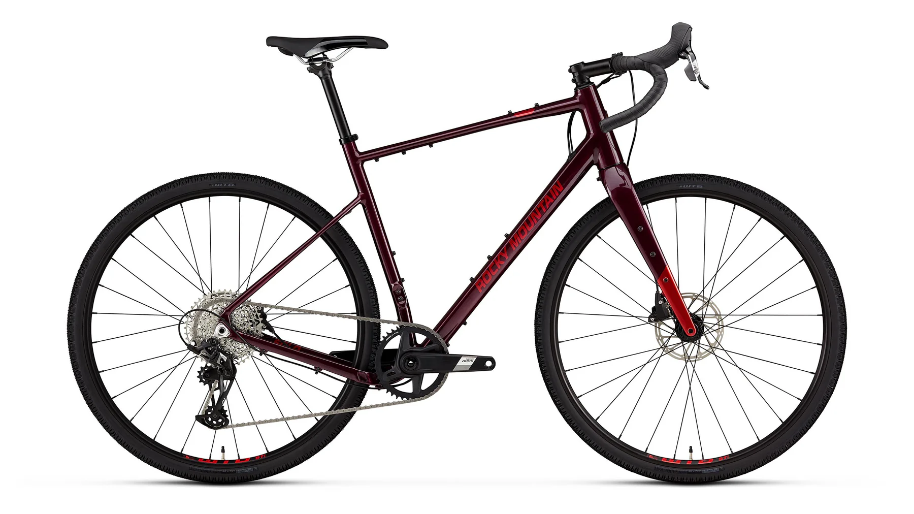 Red bicycle on a white background