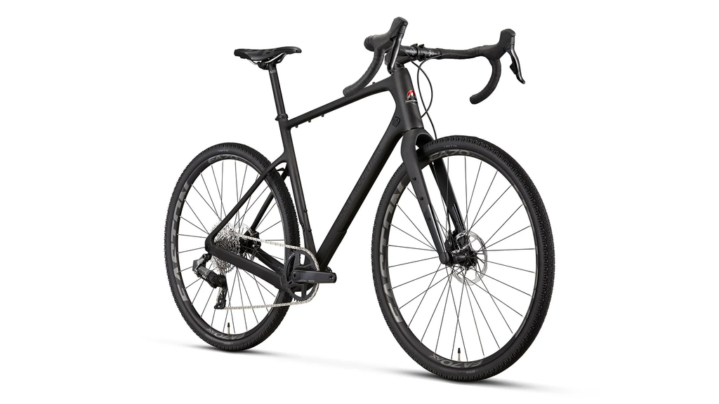 Black bicycle on a white background