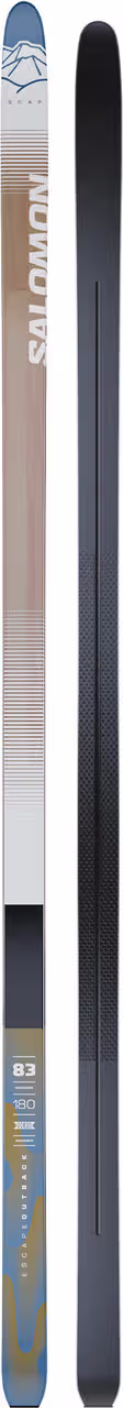 Two skis with a visible brand logo on a white background