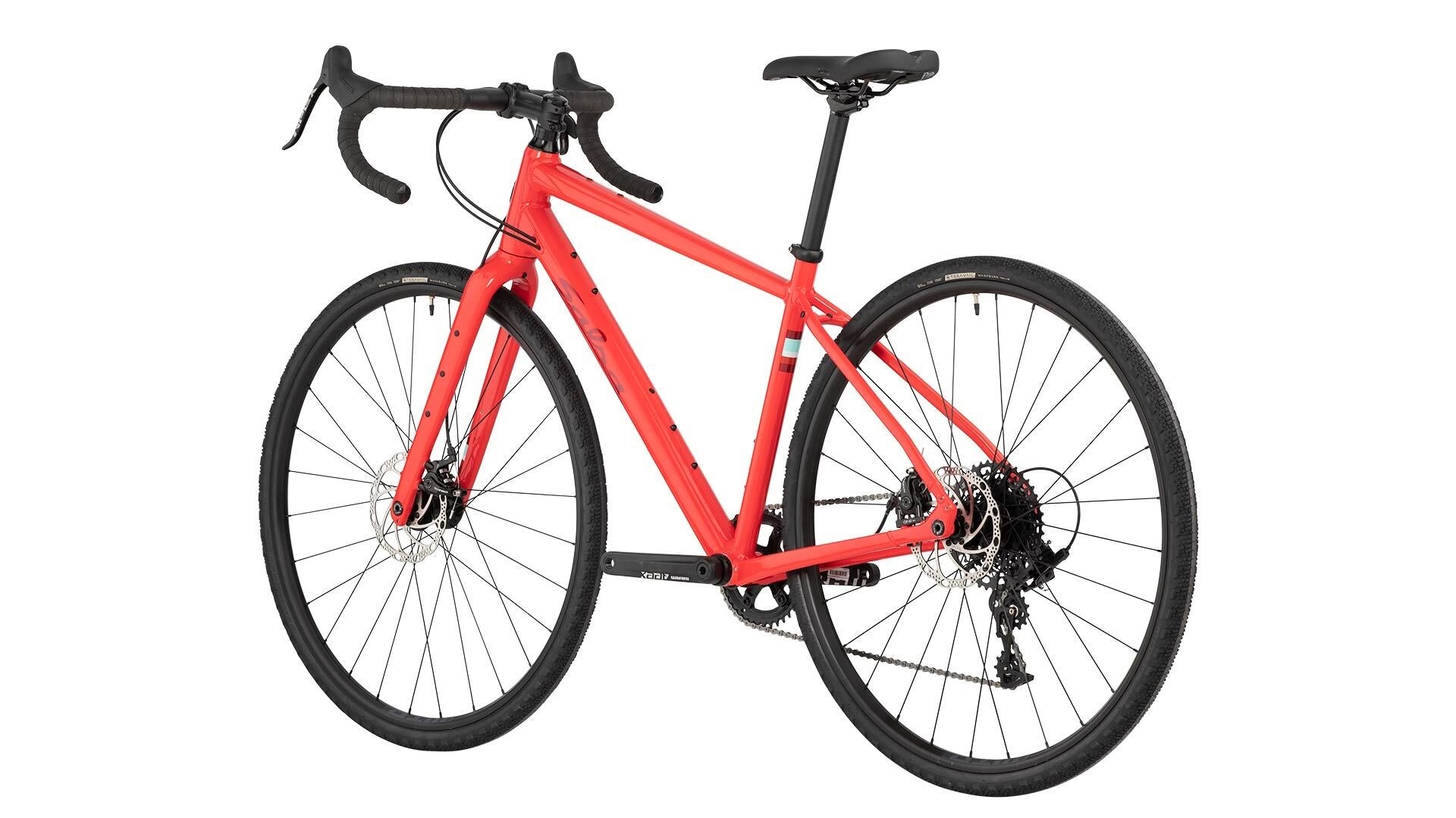Red bicycle on a white background