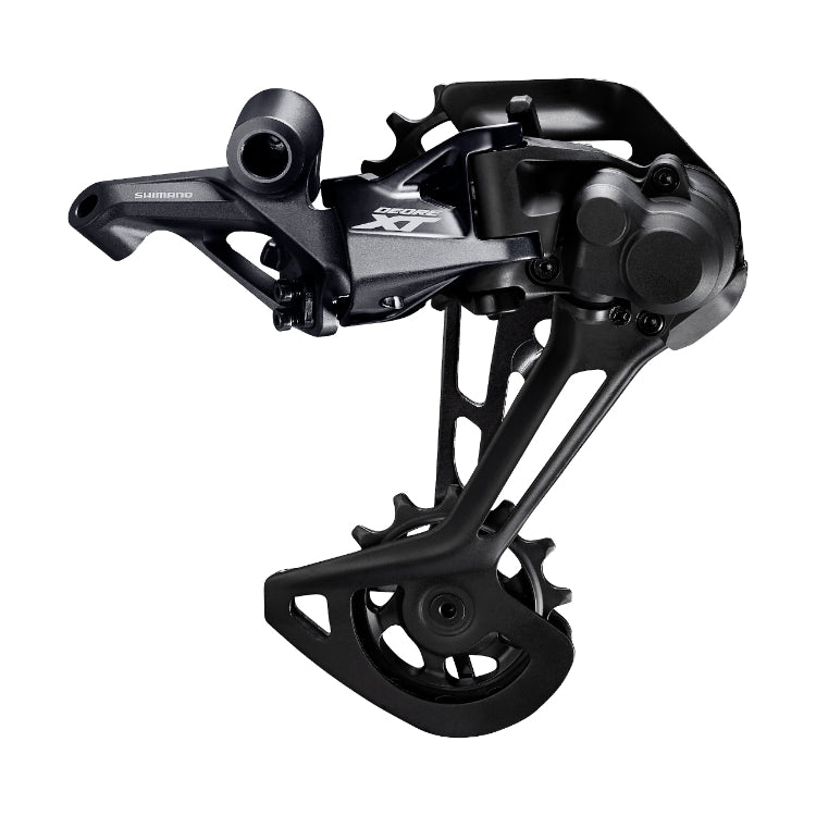 Black bicycle gear mechanism on a white background