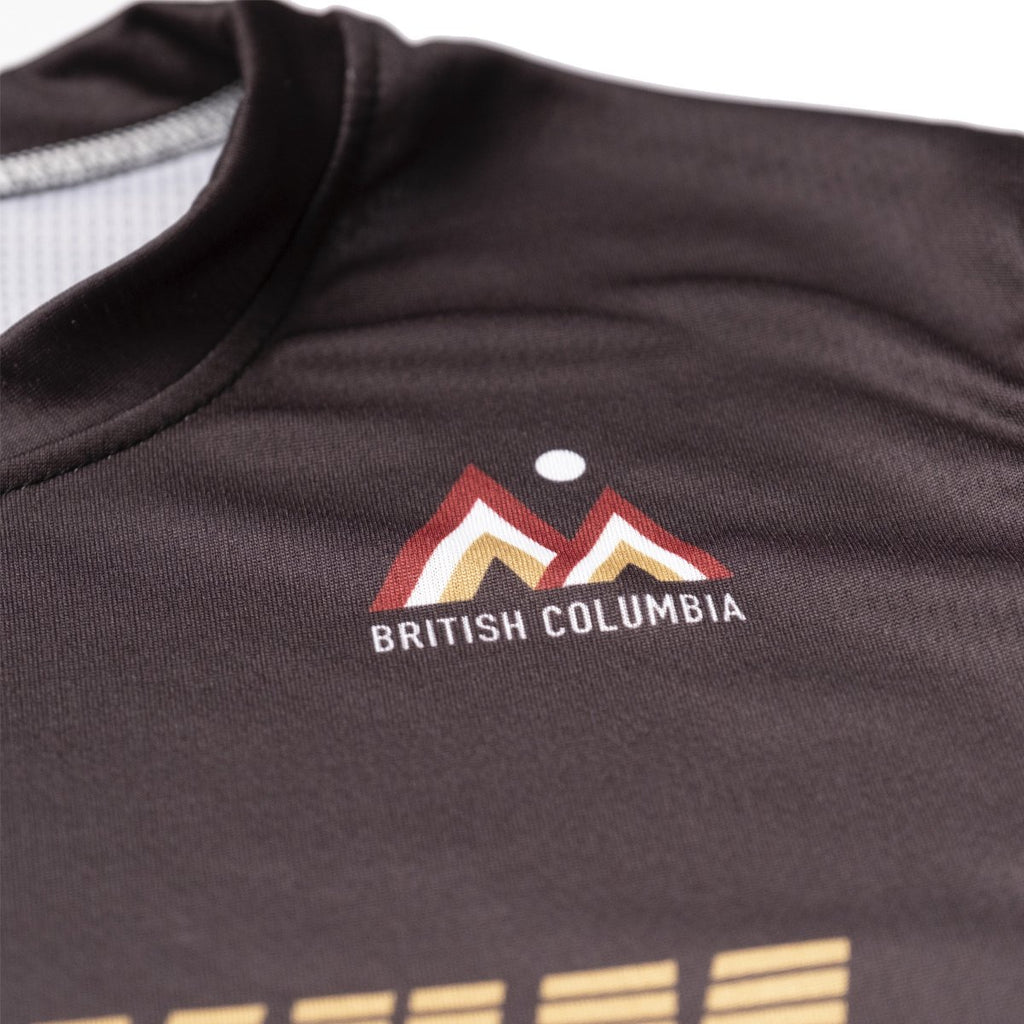 Black jacket with British Columbia logo on a white background