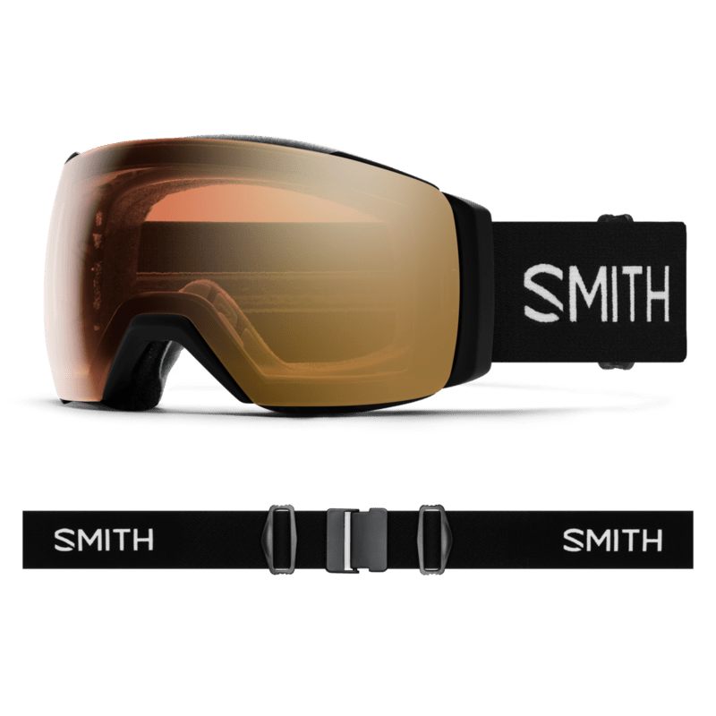 Smith goggles with a black strap on a transparent background
