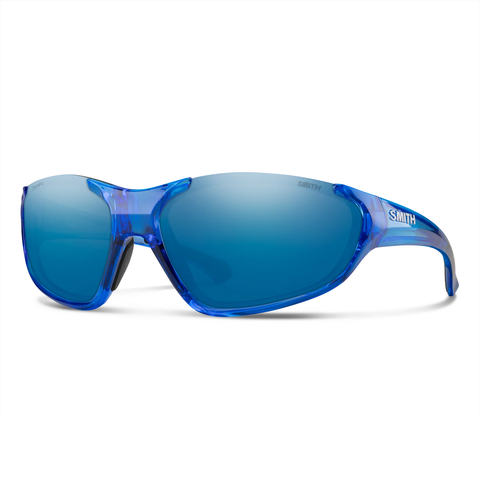 Blue sunglasses with a clear background