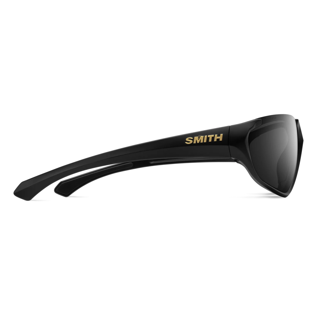 Black sunglasses with 'Smith' logo on a white background
