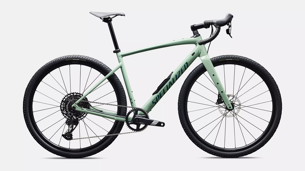 Gray bicycle on a white background