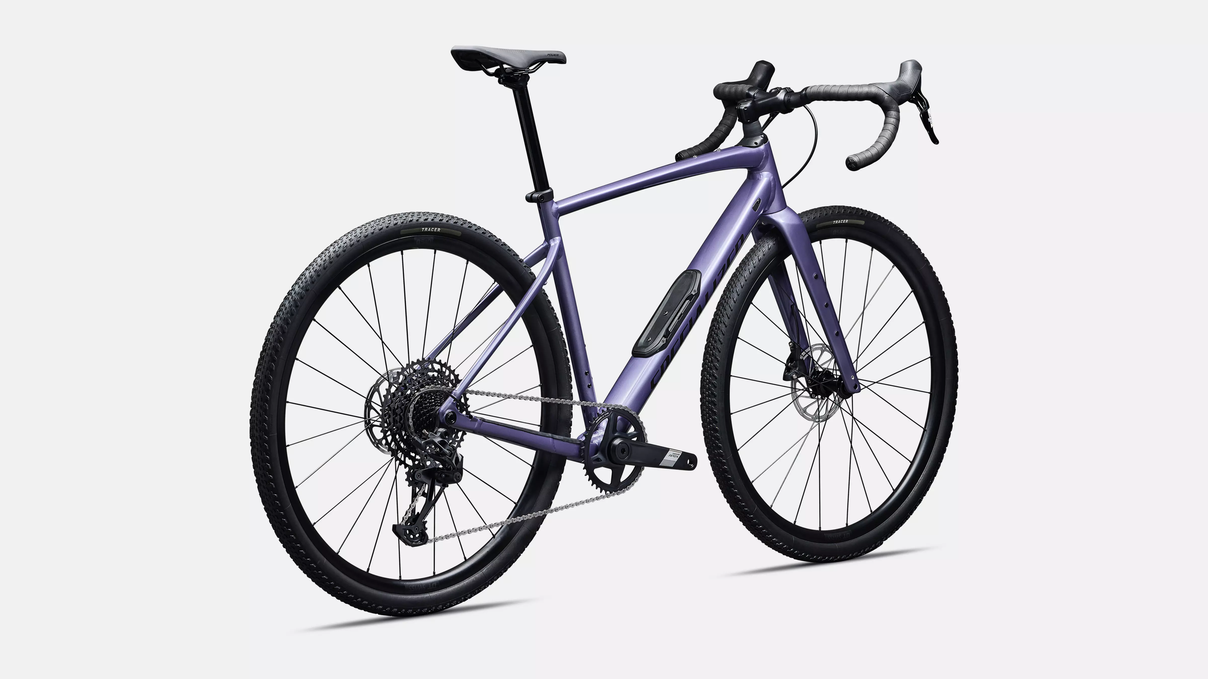 Purple bicycle on a white background